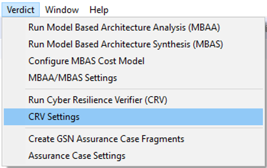 CRV Settings Menu Option